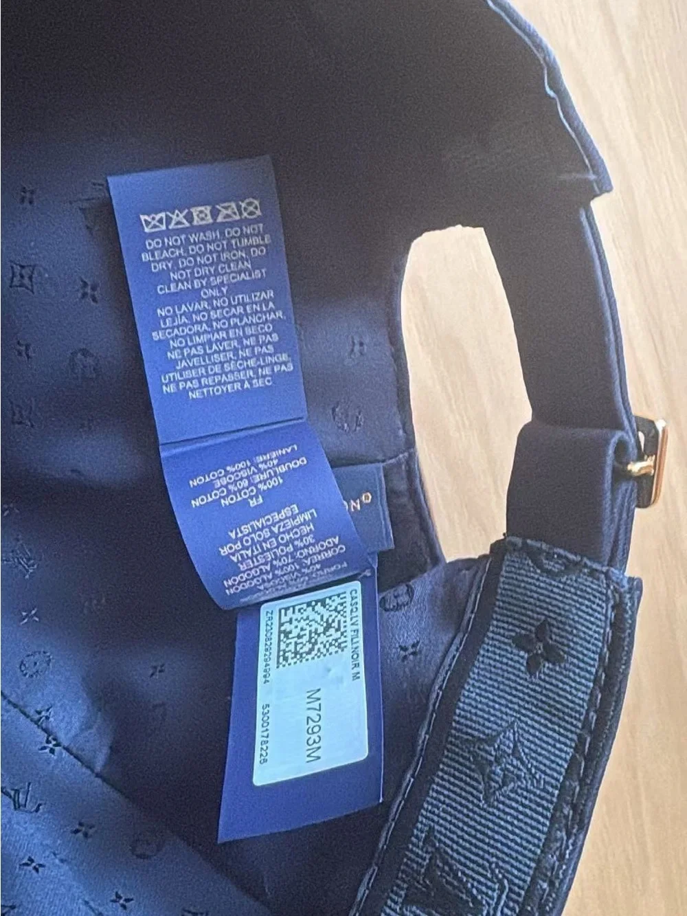 Louis Vuitton Black Baseball Cap with Gold LV Accent